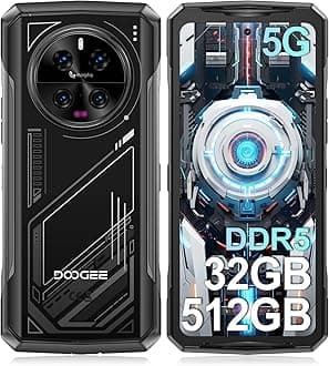 DOOGEE V40 Rugged Smartphone 5G,32GB+512GB/2TB Android 14 Rugged Phone,4nm D7300,6.78" FHD+120Hz Rugged Unlocked Cell Phone,108MP+20MP Night Vision,8680mAh,3 Card Slots/Dual Unlock/NFC/Wi-Fi6E/IP69K