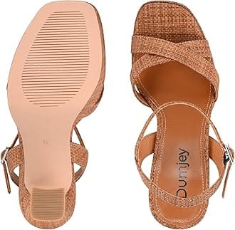 Dumjey Platform Heels for Women Chunky High Heel Sandals with Ankle Strap, Open Toe Dress Shoes for Work Party Evening Wedding