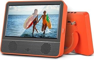 7inch Portable TV,Small tv with ATSC Tuner,Headphone Out-USB/TF Port-HDMI Input,DC-12V/AC-Mini TV for Camping RV Kitchen-Full Viewing Angles(Orange)
