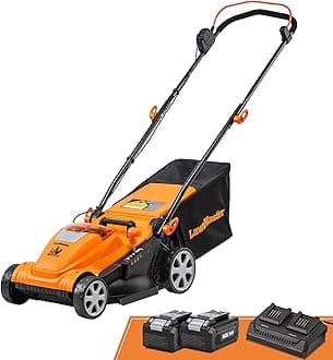 LawnMaster CLMF4815E 48V MAX 15-inch Brushless Cordless Lawn Mower with 2X24V MAX 4.0Ah Battery and a Dual Charger