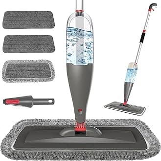 CLDREAM Spray Mop for Cleaning with 3 Washable Pads - Wet Dry Microfiber Mop with 800 ml Refillable Bottle for Kitchen Wood Hardwood Laminate Ceramic Tiles Floor Dust Cleaning