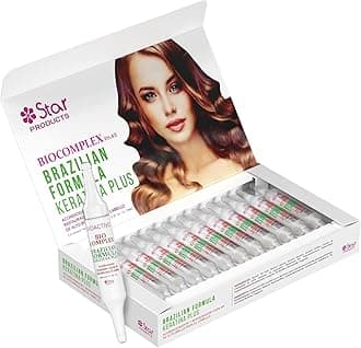 Bio Complex Brazilian Formula Keratin Plus 12 Pack – 0.61 oz Each, Professional Hair Smoothing & Strengthening Treatment for Frizz-Free, Healthy Hair