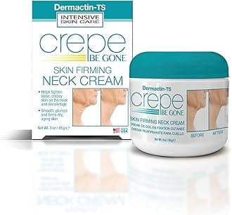 Dermactin -TS Crepe Be Gone Firming Neck Cream 3 oz. - Anti Aging Wrinkle Cream Moisturizer, Skin Tightening, Turkey Neck Tightener, Repair Crepe Skin, Helps Double Chin
