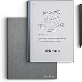 reMarkable 2 Paper Tablet 10.3" with Marker Plus and Book Folio in Gray Polymer Weave