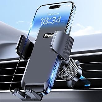 Blukar Car Phone Holder Mount, Super Stable Air Vent Cell Phone Car Mount with 2025 Metal Hook Clip, 360° Rotation,One Button Release for iPhone, Galaxy, Google, and All Other Smartphones