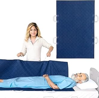 Moonsea Positioning Bed Pad with Handles (34"x52"), Waterproof Incontinence Bed Pads for Elderly, Washable Transfer Sheet for Turning, Lifting & Repositioning, Fast Drying