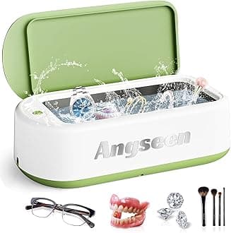 Ultrasonic Jewelry Cleaner Machine, 48KHz 640ml Portable Professional Jewelry Cleaner Ultrasonic Machine with 2 Timer Modes for Jewelry Retainer Glasses Denture