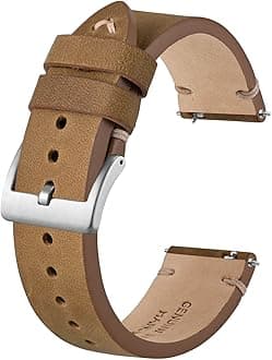 BISONSTRAPDistressed Leather Watch Strap, Watch Replacement Bands for Men, Quick Release Spring Bars, Band Width 18mm 20mm 22mm