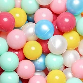 GOGOSO100 Pit Balls - Soft and Safe Plastic Balls for Play Tents, Playpen, and Kiddie Pools for Indoor/Outdoor Playtime, 7 Colors