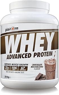 Per4m Whey Protein Powder | High Protein Shake for Muscle Growth & Recovery | Low Sugar Gym Supplement | Sports Nutrition Drink + Amino Acids (2010g, Chocolate Mochaccino)