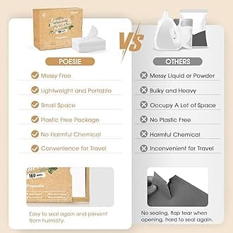 Poesie Laundry Detergent Sheets Magnolia Scent 3 Pack 480 Strips Liquid Less Effective Cleaning Zero Waste for All Washing Machine Traveling Dorm Life Save Space