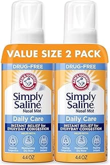 Simply Saline Daily Care Nasal Mist 4.4oz, Saline Nasal Spray, Drug-Free, 2-Pack