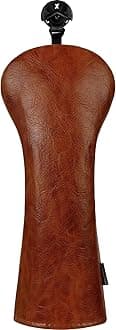 Craftsman Golf Premium Leather Brown Blade Mallet Putter Cover Driver Fairway Wood Headcover Cover Magnetic Closure