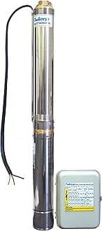 3 HP 4" Submersible Well Pump Complete Set Incl Motor, Pump-end and Control Box. 620ft Maxhead, Rated 15gpm, 25gpm Max. 1-phase 230v, 60Hz, 2.2kw, 3450 rpm, (TH4-015-17) 1 Year Warranty