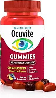 Ocuvite Eye Vitamin & Mineral Supplement, Gummy Multivitamin for Eyes, Zinc, Vitamin C & E, Lutein & Zeaxanthin Supplements for Vision Support for Adults, 60 Gummies