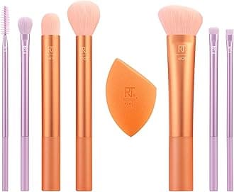 Level Up Brush And Sponge Kit, Makeup Brushes For Eyeshadow, Foundation, Blush, & Bronzer, Makeup Blending Sponge, Makeup Tools, Synthetic Bristles, 9 Piece Set, 1 count