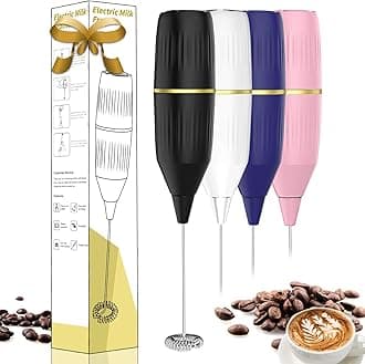 Mini Milk Frother Handheld, Coffee Mixer & Matcha Whisk | Compact, Easy to Clean & Multi-Use | for Lattes, Hot Chocolate, Eggs, Frappe | Kitchen Essentials Gift (Black)