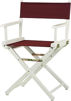18-Inch, White Frame/Burgundy Canvas : Casual Home White Frame Canvas Director Chair, 18", Burgundy