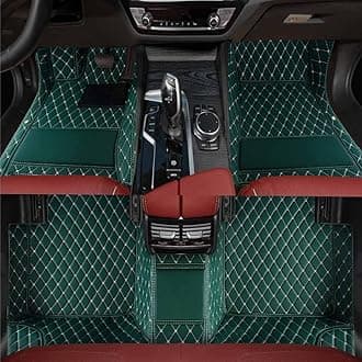 Custom Personalized Floor Mats ，Luxury Full Coverage All Weather Car Floor Mats，Anti-Slip Leather Car Mat Set ，Custom Floor Mat， for 99% of Cars, Trucks & SUV. (Green)