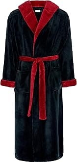 Alexander Del Rossa Mens Robe with Hood, Plush Fleece Hooded Mens Bathrobe, Big and Tall Bath Robes for Men
