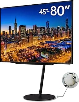 WALL Seven Stand A2 Large Type | Minimalist TV Stand on Wheels for 45 to 80 Inches | Satin Black | Portable, Space-Saving, Height Adjustable | Living Room and Bedroom | Japanese Design