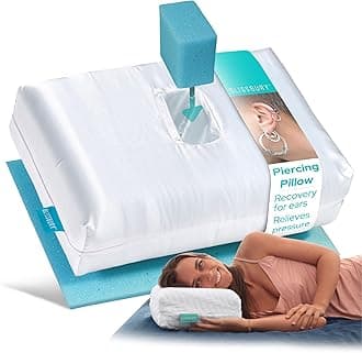 BLISSBURY Mini Ear Pillow (Satin)| Ear Piercing Pillow for Side Sleeping | Travel Friendly CNH Pillow with Ear Hole | Soothing Hole for Ear Pain | Piercing Health & Ear Recovery for Side Sleepers