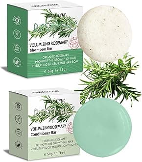 DBEAUTYM 2 Pack Rosemary Shampoo Conditoner Bar Set,Thinning Hair-Volume Shampoo & Conditioner Bar for Men and Women,Hair Thickening & Regrowth Treatment,Hair Growth Soap for Anti-Hair Loss