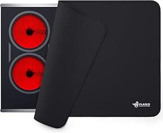 FLASLD Fireproof and Waterproof Stove Covers, 24x42 inch Electric Stove Mat - Ceramic Glass Cooktop Protector - Flat Top Oven Cover, Black