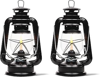 Lamplight Large Paraffin Oil IndoorLamp, HurricaneLamp, Emergency Kit, 52664 Farmer’s Lantern Indoor OilLamp, Black, Original (Pack of 2)