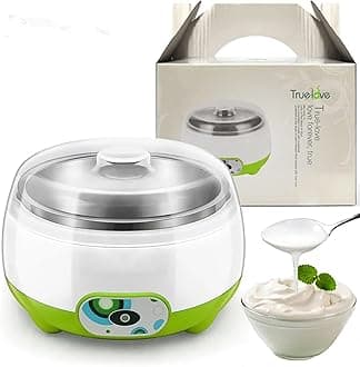 Portable Yogurt Maker Machine for Home, 1 L Electric Probiotic Curd Maker with Auto Temperature Regulation, for Thick Creamy, Consistent Yogurt, 304 SS Container,