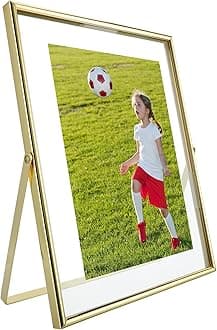 Gold Floating Frame (6x8 Inch, Vertical) Picture 6x8, 5x7, 4x6 Desktop Frame, Elegant Gift for Mother's Day, Wedding, Home and Office Decoration