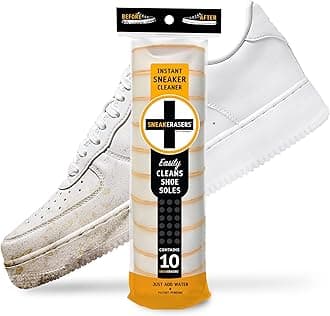 SneakERASERS Instant Sole and Sneaker Cleaner, Premium, Disposable, Dual-Sided Sponge for Cleaning & Whitening Shoe Soles (10 Pack)