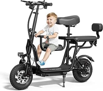 Electric Scooter with Seat for Adult, 36V/48V Electric Scooter with 350W/500W Motor 500W/750W Peak Power, 20 Mile Range, 17.4mph/18.75mph, e Scooters with Adjustable Seat