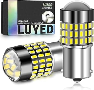 LUYED 1156 LED Bulb 1800Lumens Super Bright 3014 78-EX Chipsets 1156 1141 1003 7506 LED Bulbs Used for Back Up Reverse Lights,Brake Lights,Tail Lights,Rv lights,Xenon White,Pack of 2