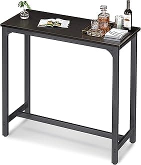 ODK 39 inch Bar Table, Bar Height Pub Table, Counter Height Bar Table, Rectangular High Top Kitchen & Dining Counter Tables with Sturdy Legs & Easy-to-Clean Top, Indoor use, Black