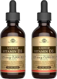 Liquid Vitamin D3 (Cholecalciferol) 5000 IU - Natural Orange Flavor (Pack of 2)