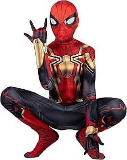 Jazwares Costume PlayIntegrated Spider-Man Official Youth Deluxe Zentai Suit - Spandex Jumpsuit with Printed Design