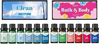Fragrance Oil, ESSLUX Clean and Bath & Body Collections Scented Oils, Soap & Candle Making Scents, Essential Oils Gift Set for Home Diffuser