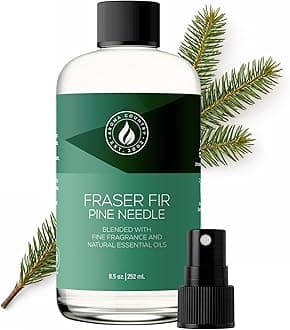 Aroma Country Fraser Fir Christmas Tree Diffuser Oil - Luxury Essential Oils for Diffuser Refill & Air Freshener Room Spray - Natural Home Fragrance, Pine Needle Scented Oil for Diffusers (8.5 Fl. oz)