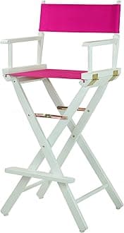 Casual Home 230-01/021-30 Director Chair, 30" - Bar Height, WhiteFrame/Magenta Canvas
