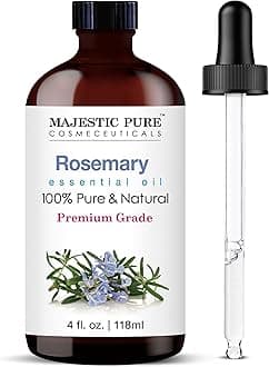 MAJESTIC PURE Rosemary Essential Oil, Therapeutic Grade, Pure and Natural Premium Quality Oil, 4 fl oz
