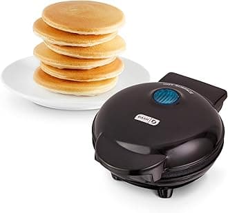 Mini Maker Griddle - Compact Griddle for Creative Homemade Treats - Nonstick Surface, Quick Heat-Up System & Space-Saving Design - Black