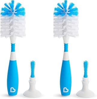 Munchkin Bristle Bottle Brush, Blue, 2 Pack