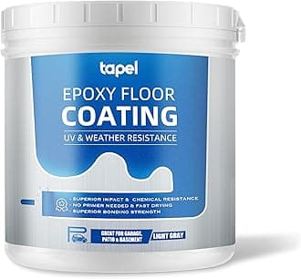 Epoxy Acrylic Floor Coating System - Floor Paint, LIGHT GREY - 1 Quart | No Primer Needed for Solid Concrete | Self-Leveling, Non-Slip & Chemical Resistant | Fast-Drying Garage Floor Paint for Basement, Warehouse, Workshop