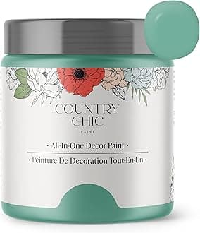Country Chic All-in-One Chalk Paint for Furniture, Cabinets, Home Decor, Eco-Friendly, Matte Finish, Built-In Primer & Top Coat for Wood, Metal - Bliss (Teal) - Pint 16 oz (475 ml)