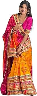 Women's Dola Patola Silk Saree With Unstitched Blouse Piece.