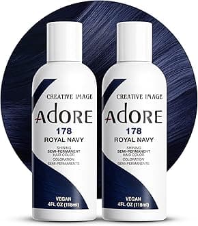 Adore Semi-Permanent Haircolor #178 Royal Navy 4 Ounce (118ml) (2 Pack)