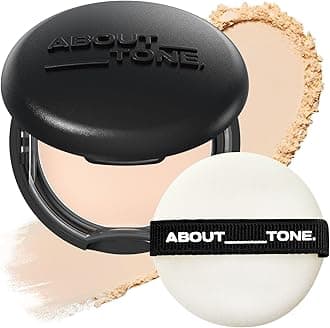 ABOUT TONE Blur Powder Pact 0.32oz - Pressed Powder Compact with Mirror and Puff Makeup Setting Finishing Blurring Natural Translucent Lightweight Face Sebum Oil Control Vegan Formula (03 NATURAL)
