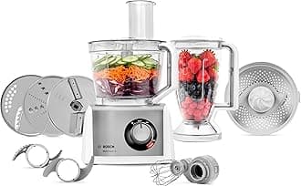 Bosch Food Processor MC812S734G Multi-Talent 8, 1200W, XXL Bowl with 3.9L capacity, Brushed Stainless Steel
