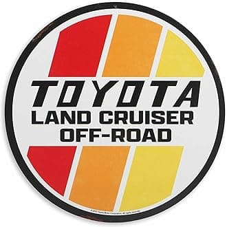 Toyota Land Cruiser Off-Road Round Metal Sign - Retro Toyota Sign for Garage, Shop or Man Cave